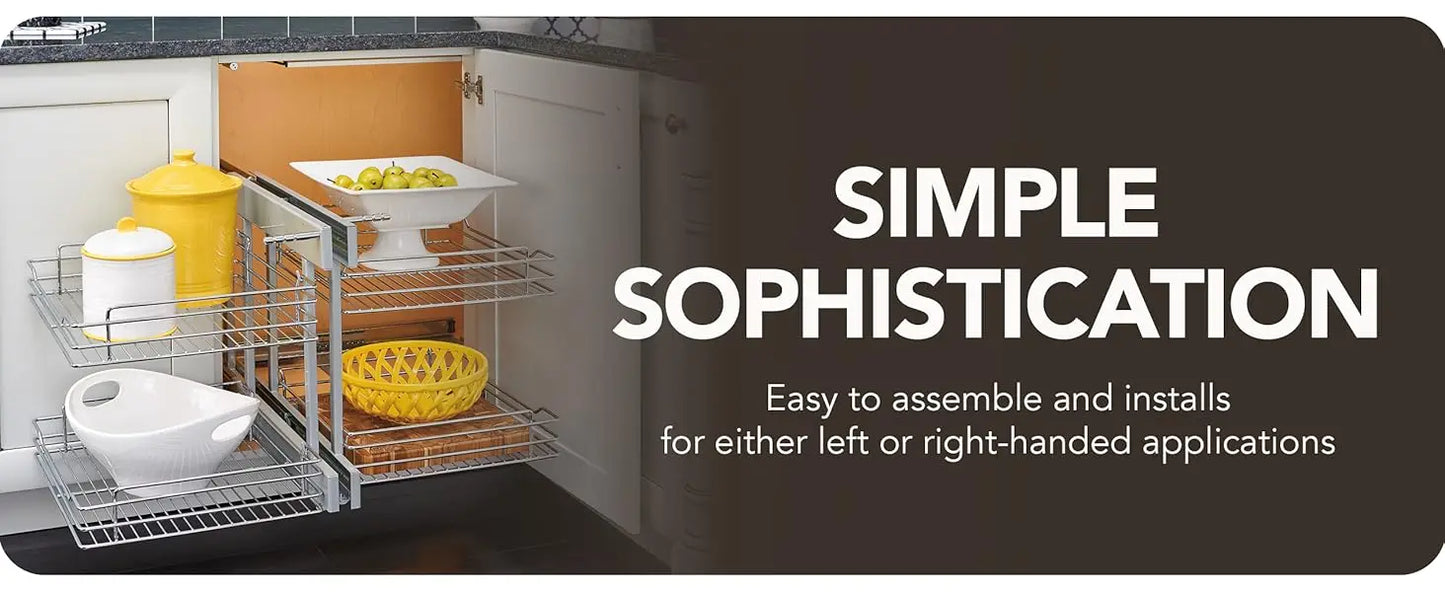 Tier Pullout Shelf Storage Organizer for Blind Corner Cabinets 18 Inch