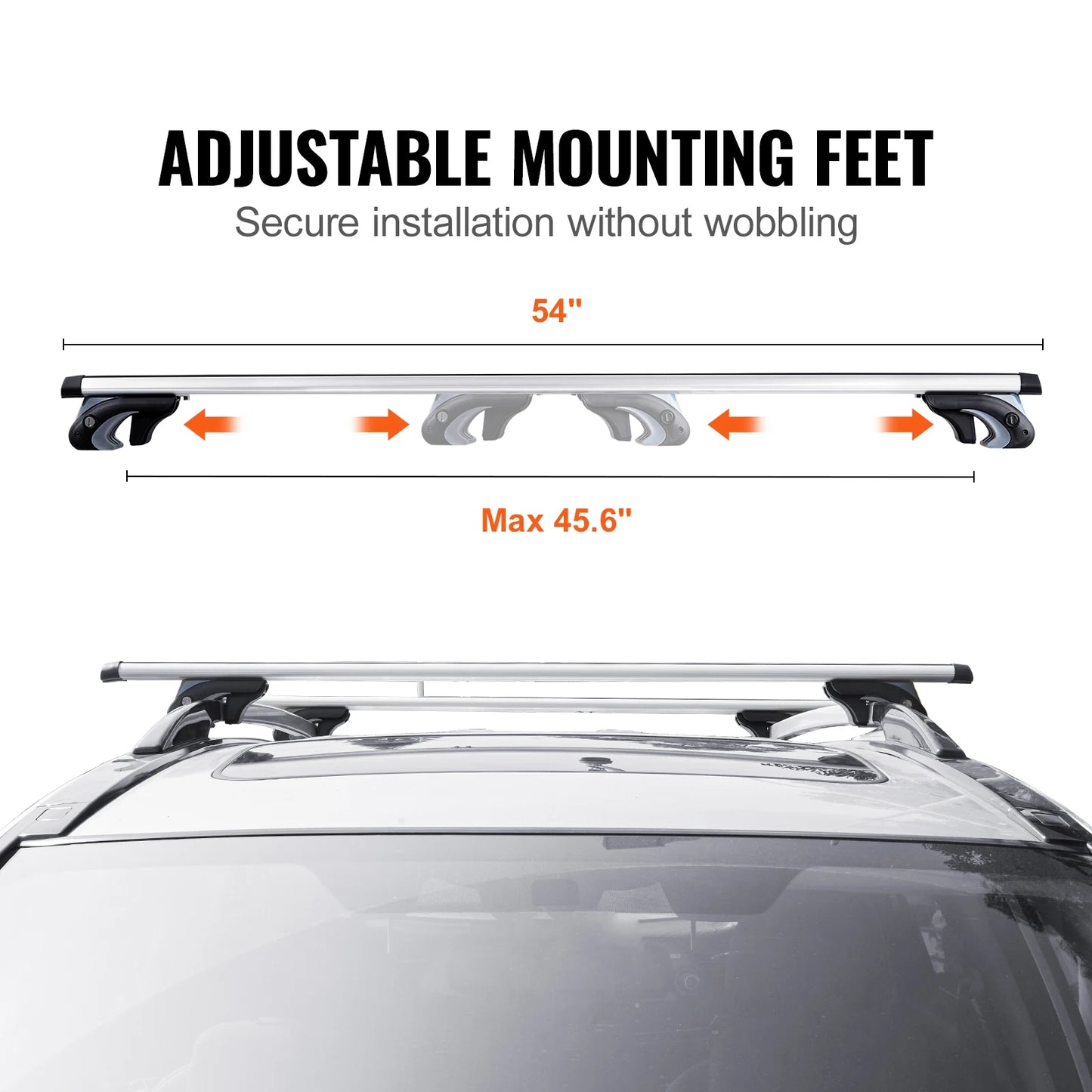 Adjustable Aluminum Roof Rack CrossBars Carrier for SUVs Sedans