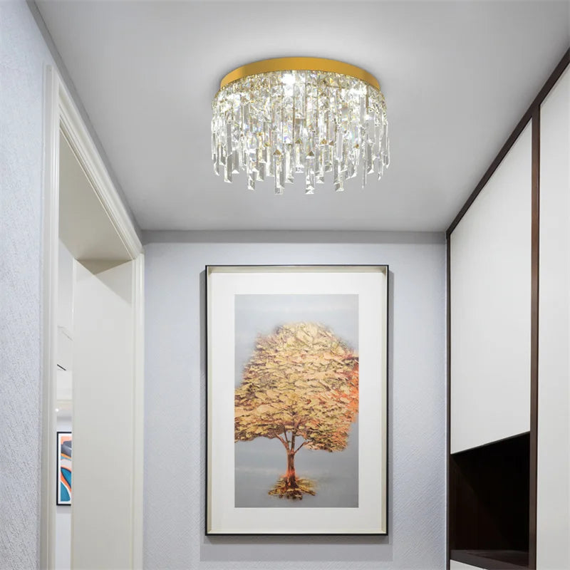 Drop Crystal Pendant Light Chandelier Ceiling Lamp for Dining Room