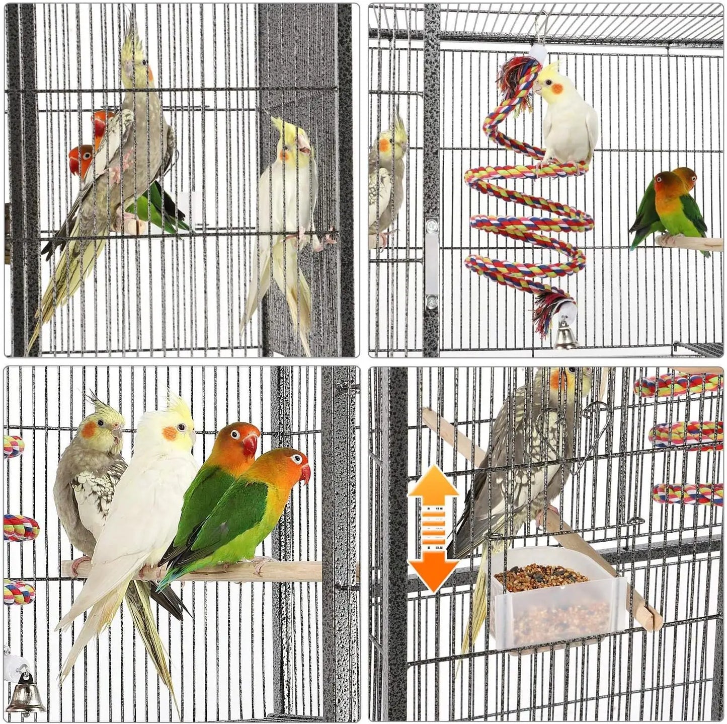 69-Inch Extra Large Bird Cage for Mid-Sized Parrots Cockatiels Conures