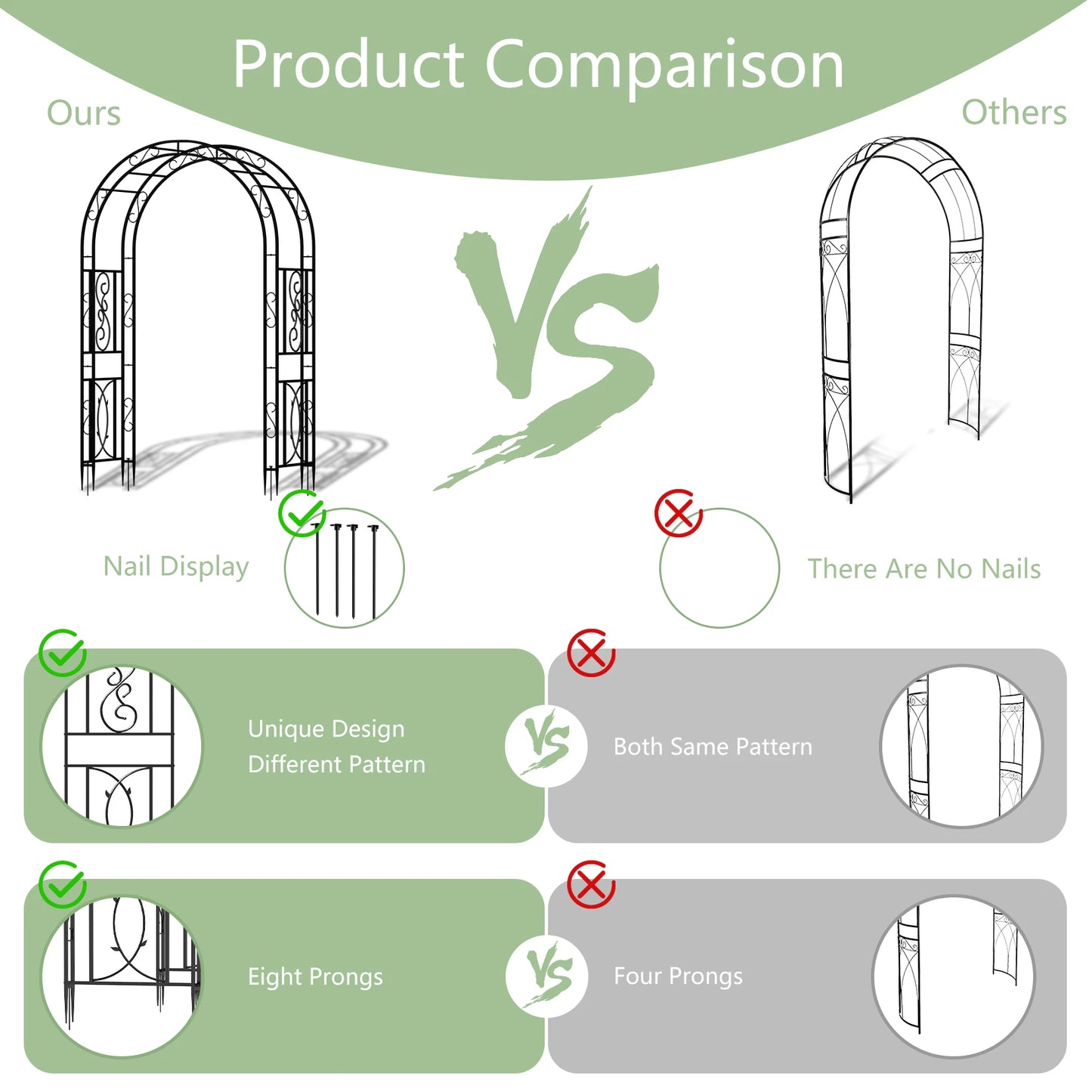 Metal Garden Plant Trellis Wedding Arch Frame for Climbing Plants