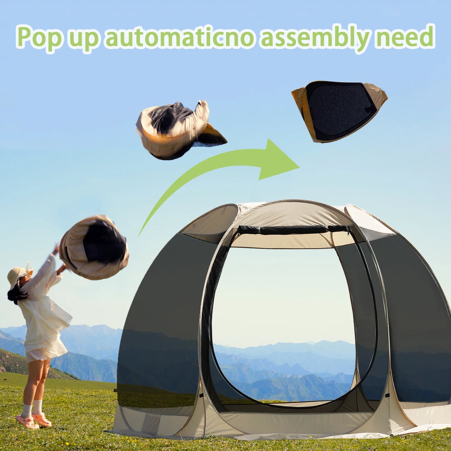 Ljustra Pop Up Party Tent 4-6 Person Pavilion Screen Camping Canopy