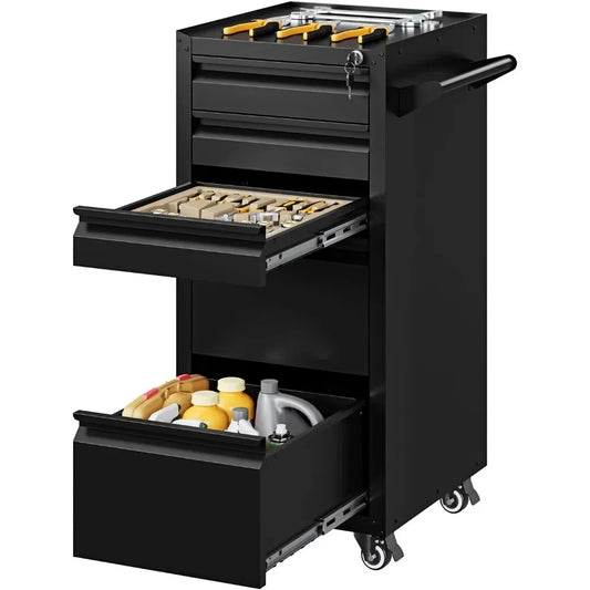 5-Drawer Rolling Tool Storage Cabinet with Locking Wheels Heavy Duty
