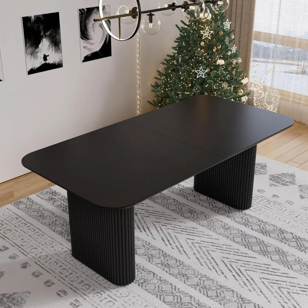 Modern Oval Dining Table Easy to Assemble Minimalist Accent Furniture