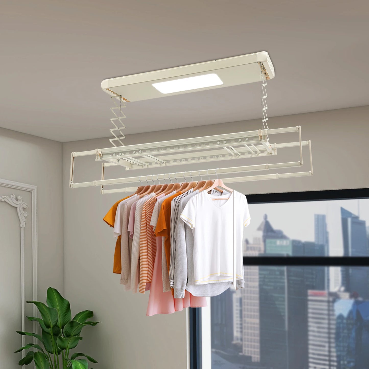 Electric Telescopic Clothes Dryer with Remote Control for Home Use