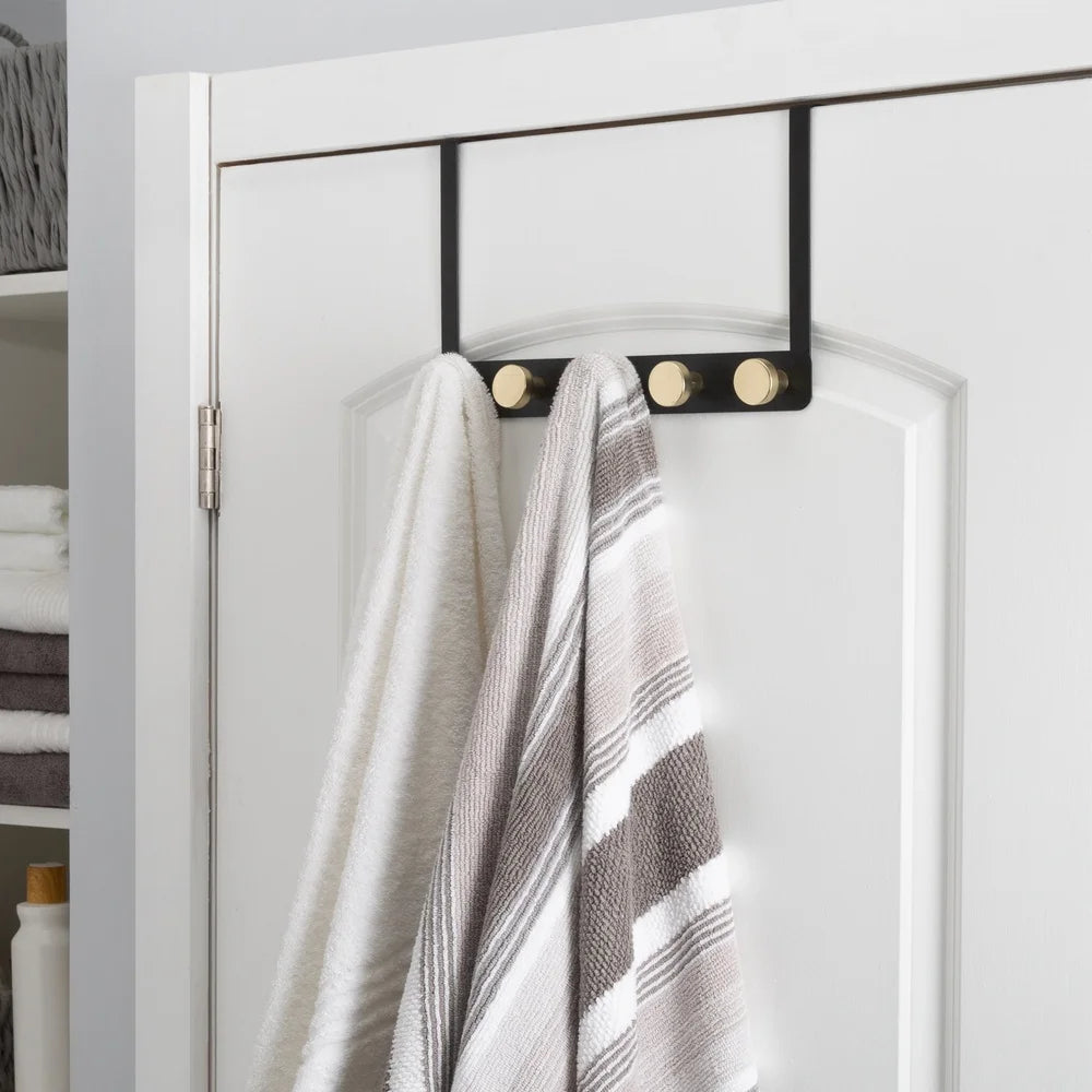 Over the Door 5 Hook Rack Iron Towel Coat Organizer Modern Design