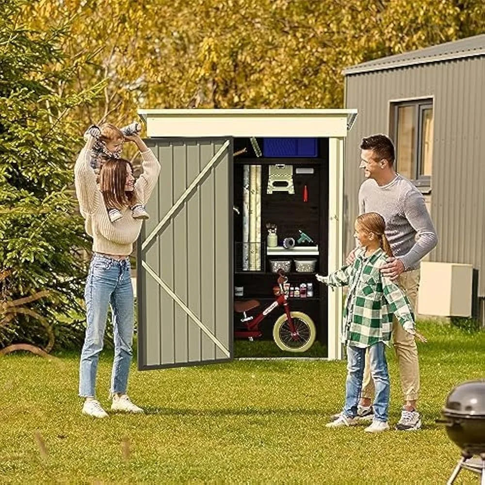 Outdoor Storage Shed 5x3 FT Metal Garden Shed for Backyard Lawn