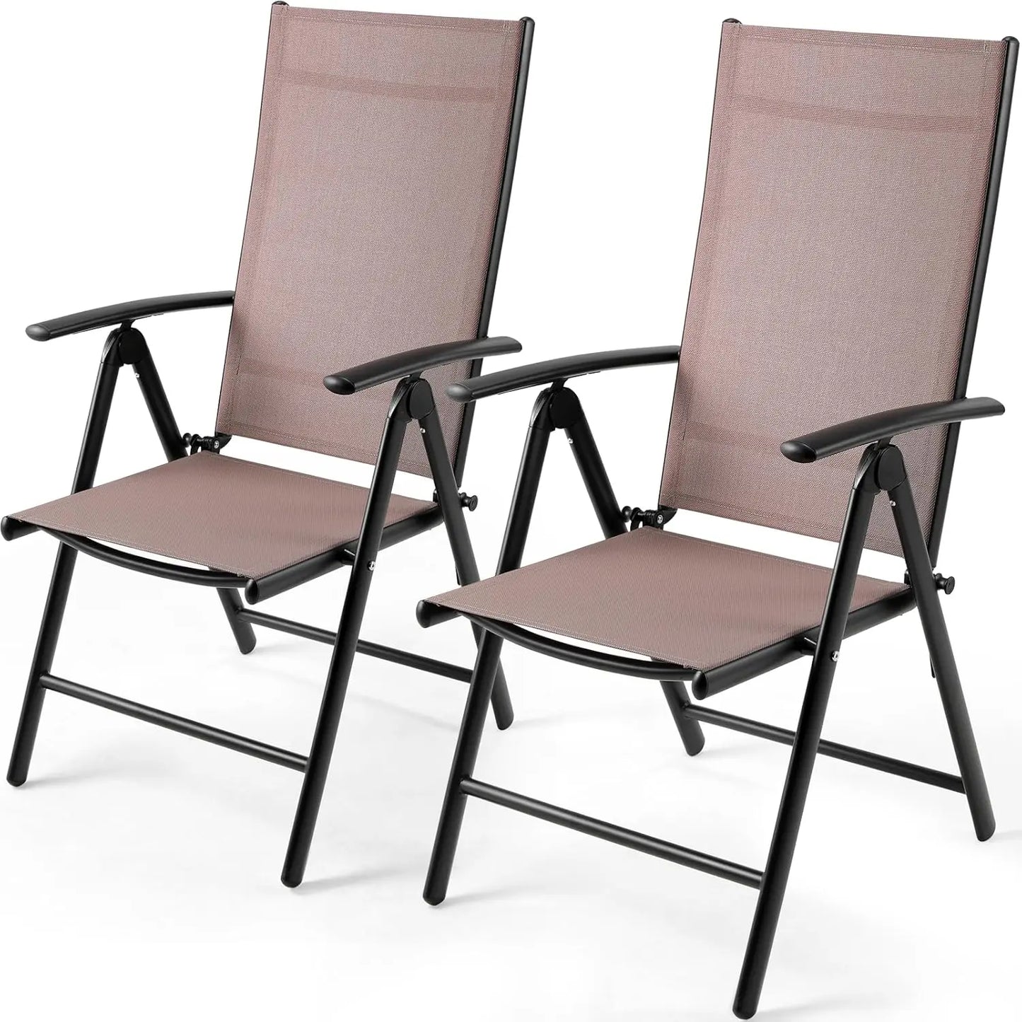 2PCS Adjustable Foldable Lounge Chairs Outdoor Lightweight Aluminum