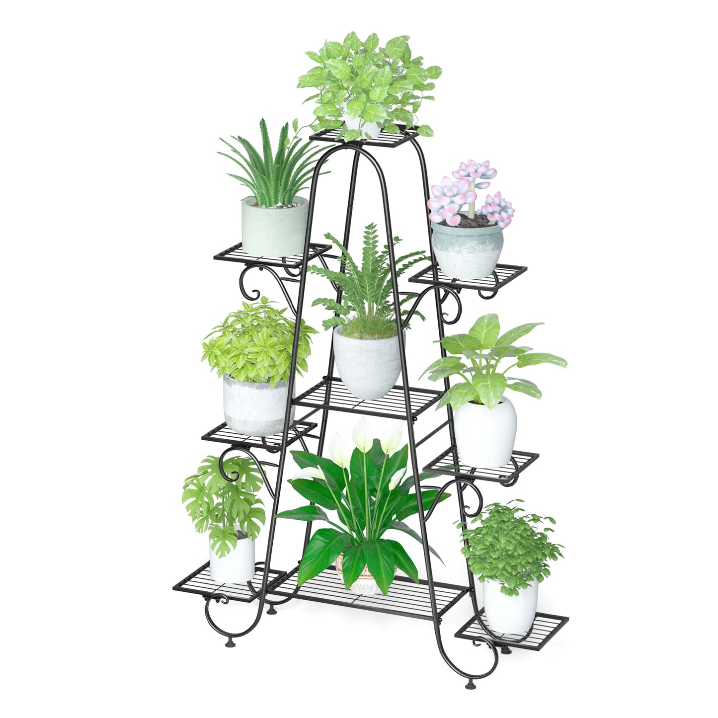 9 Tier Metal Plant Stand Indoor Outdoor Flower Shelf Display Rack