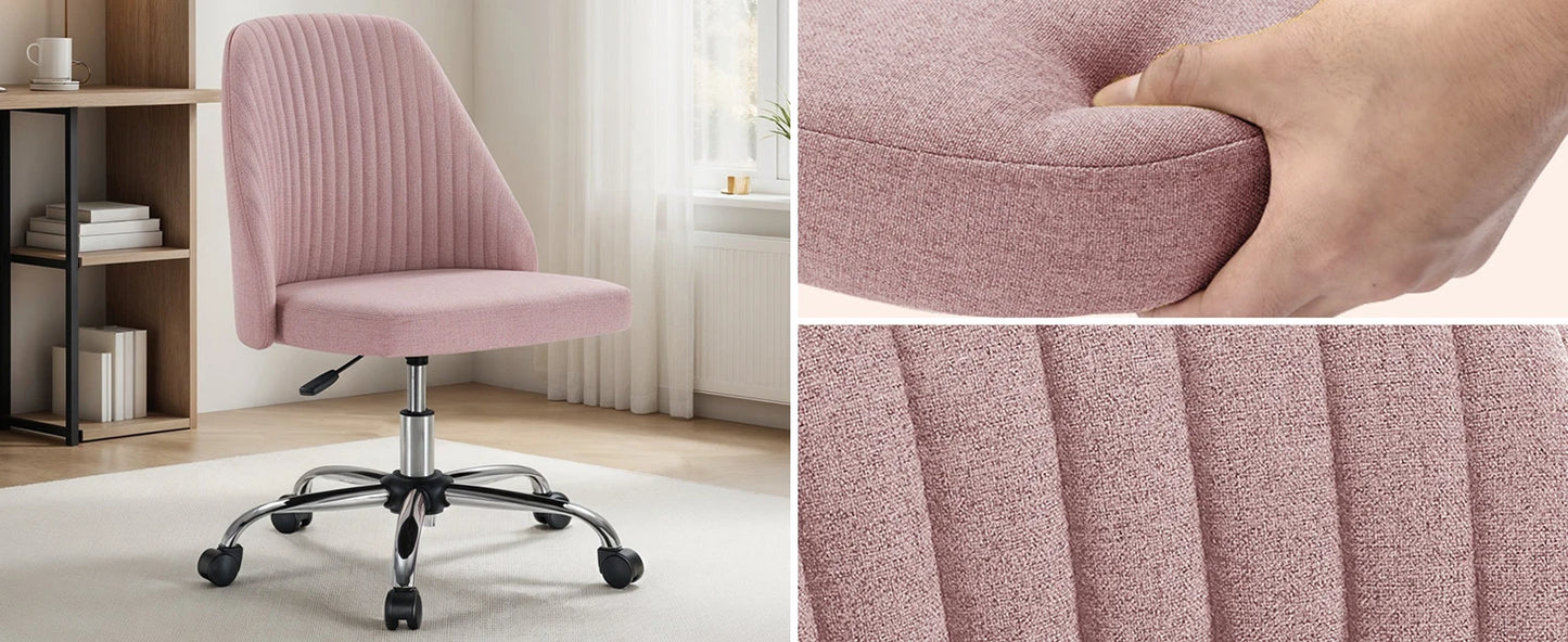 Ljustra Simple Deluxe Armless Office Desk Chair Modern Swivel Chair