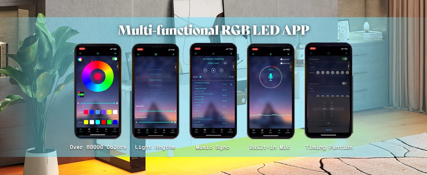 Modern 70 Inch TV Stand with LED Lights High Gloss Entertainment Center