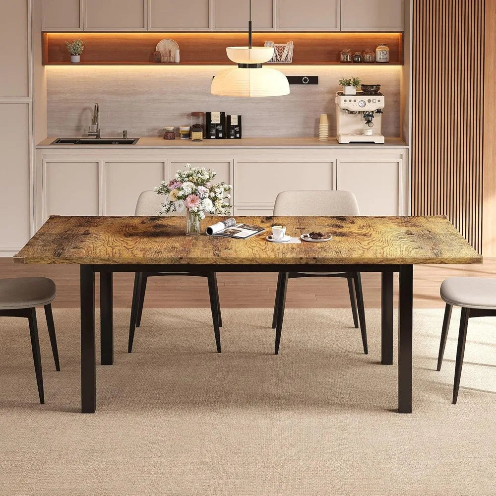 Extendable Dining Table Modern Kitchen Table for 4-6 People
