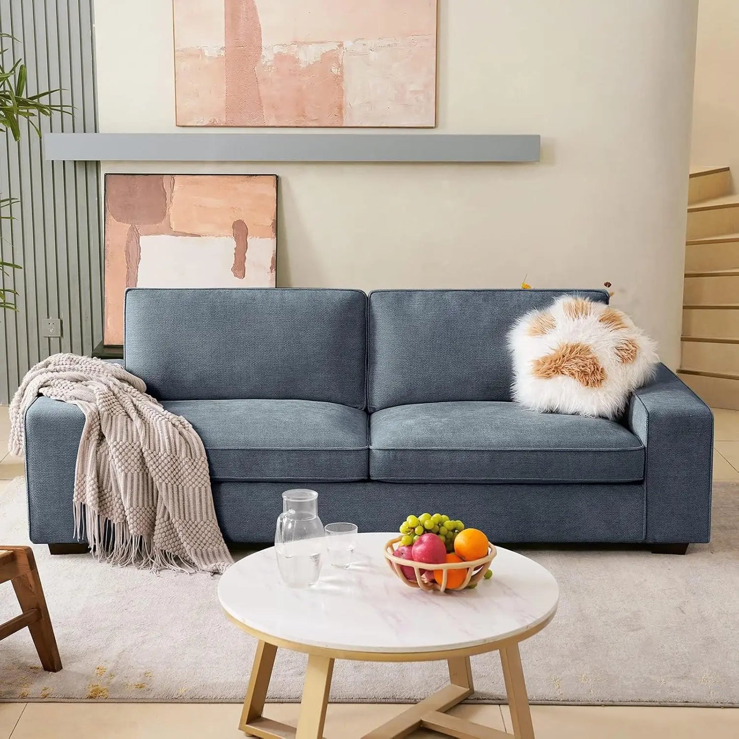 Ljustra Modern 71.2" Sofa Couch Loveseat Removable Cover Wide Armrest