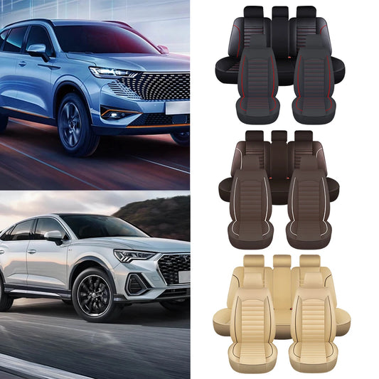 Full Set Universal Car Seat Covers Soft Breathable Leather Protector