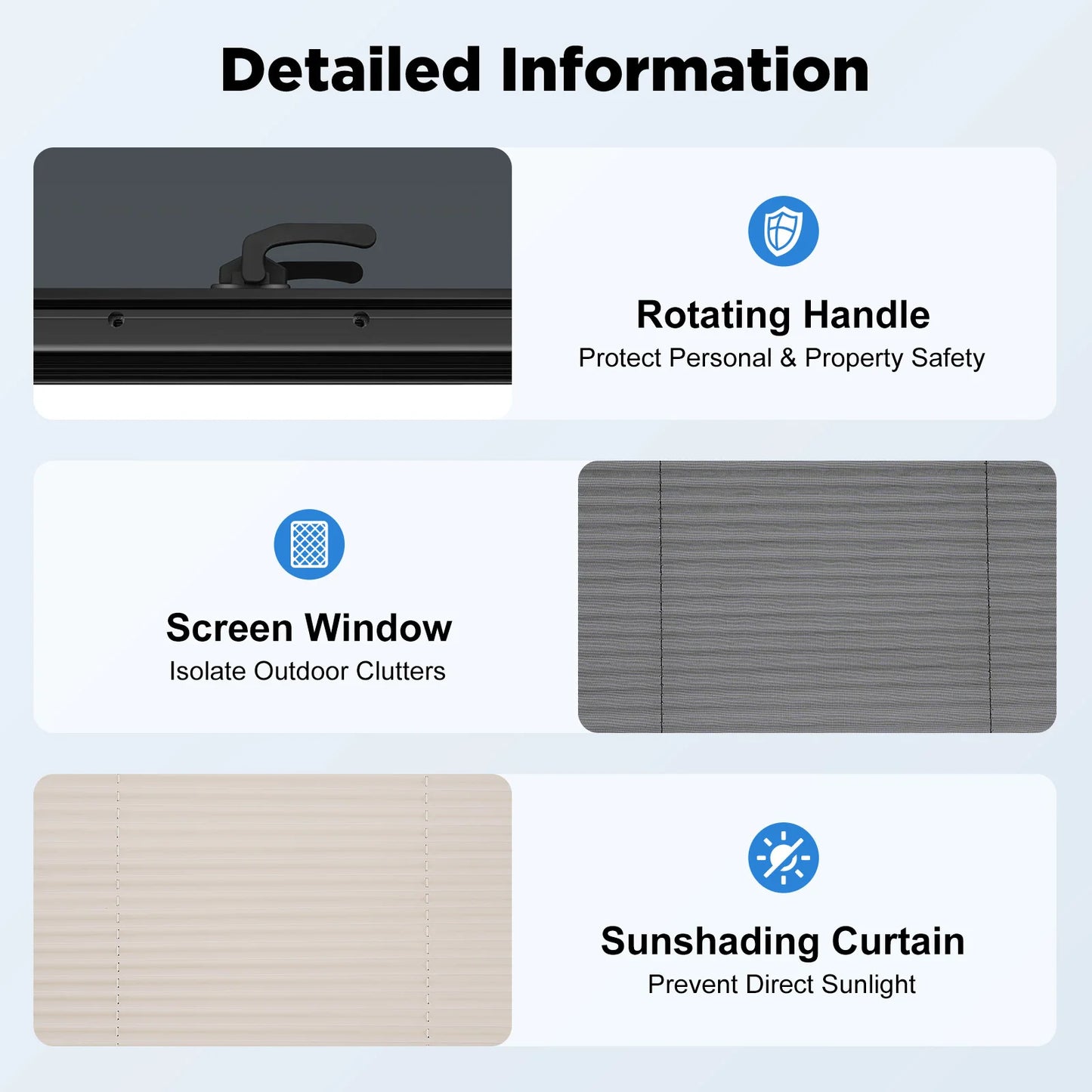 RV Push-out Window Aluminum Alloy Tempered Glass 65 Degree Lockable Handle