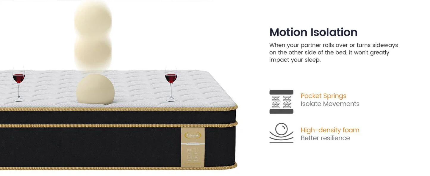 Ljustra Full Size Foam and Spring Hybrid Mattress 12 Inch Medium Firm