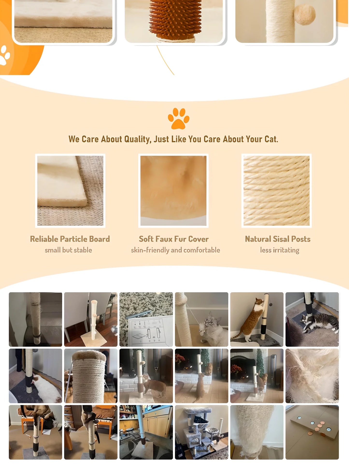 32 Inch Tall Cat Scratching Post with 2 Hanging Balls for Indoor Cats