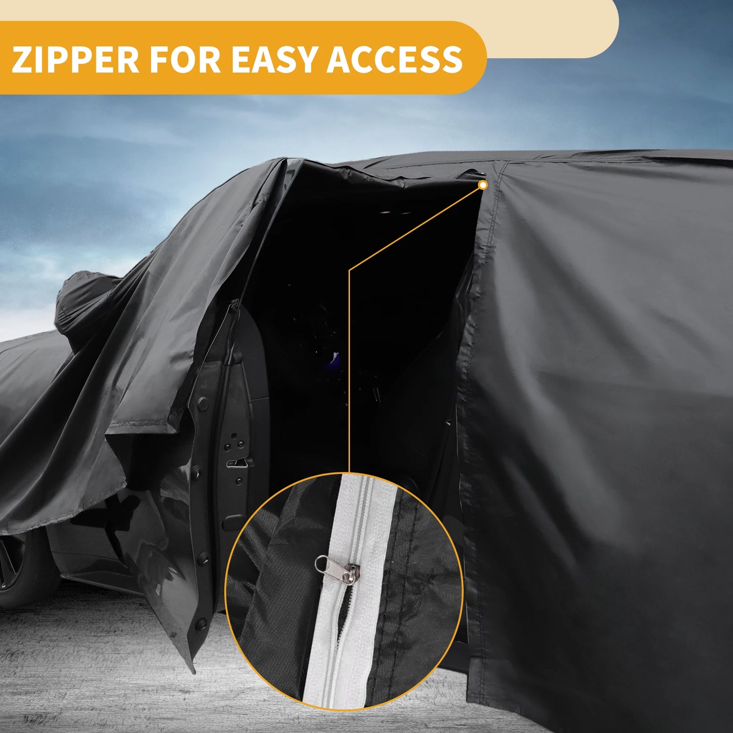 All Weather Car Cover for Ford Ranger Black 190T-Pu with Zipper