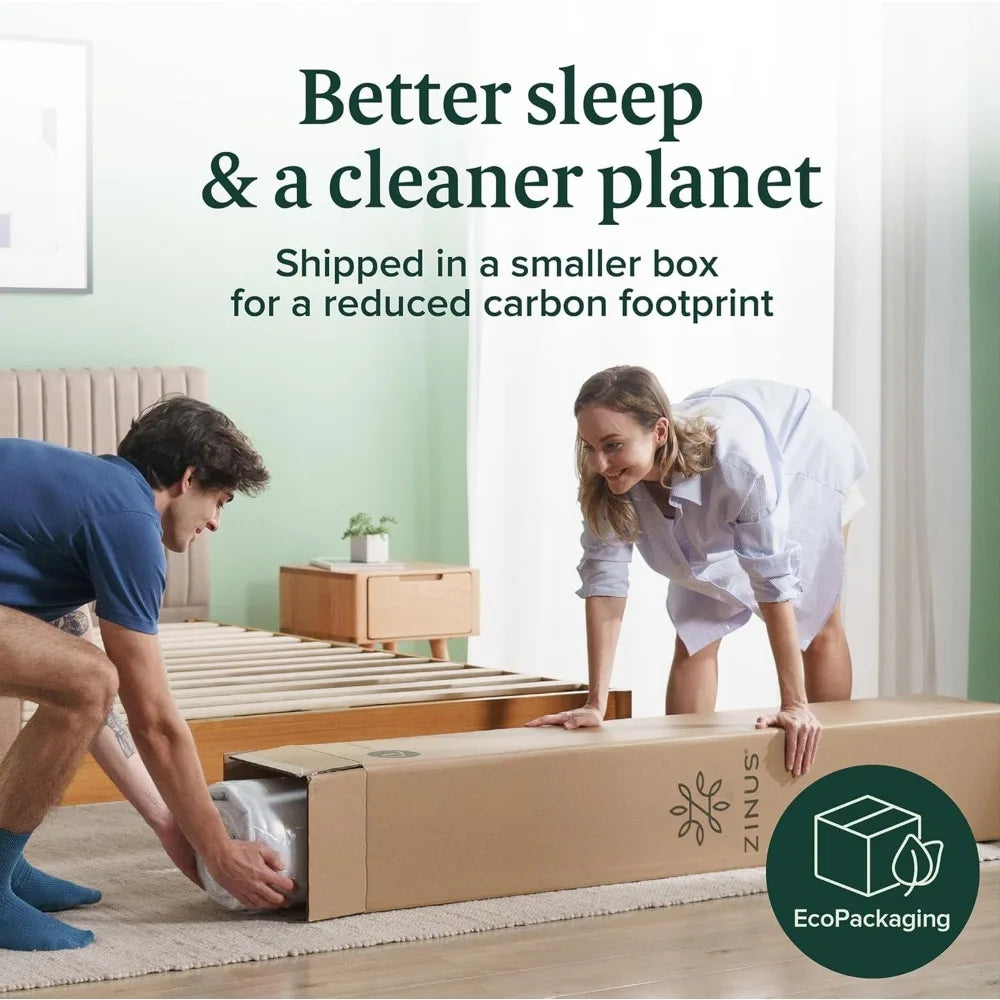 Ljustra 5 Inch Green Tea Memory Foam Twin Mattress Medium Firm Feel