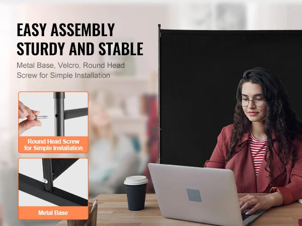 Ljustra Portable Soundproof Room Divider Privacy Folding Partition Screen