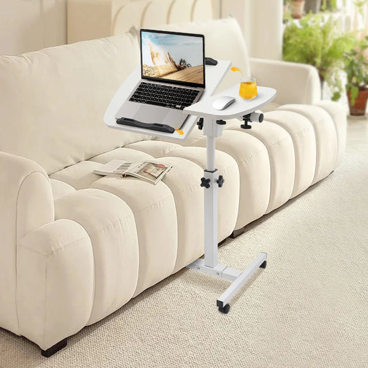 Adjustable Mobile Laptop Cart Stand Rolling Desk for Sofa Bed Use