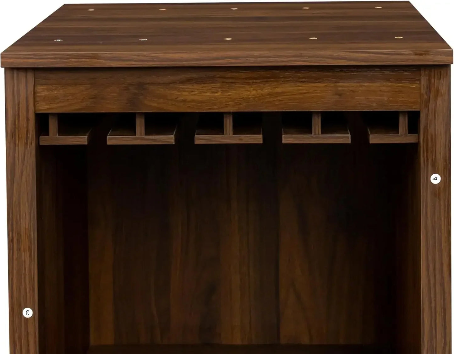 Modular Wine Bar Cabinet Kitchen Hutch Storage with Open Shelves