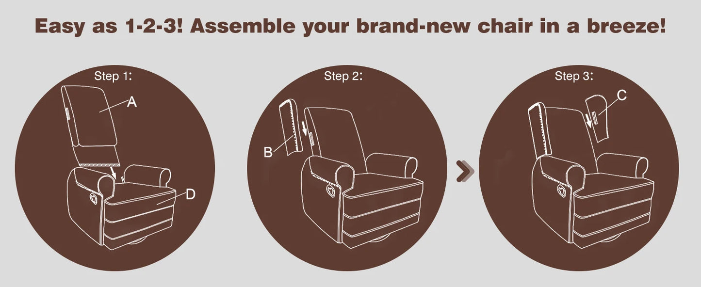 Ljustra RoyalCraft Swivel Recliner Chair Extra Large Footrest Glider