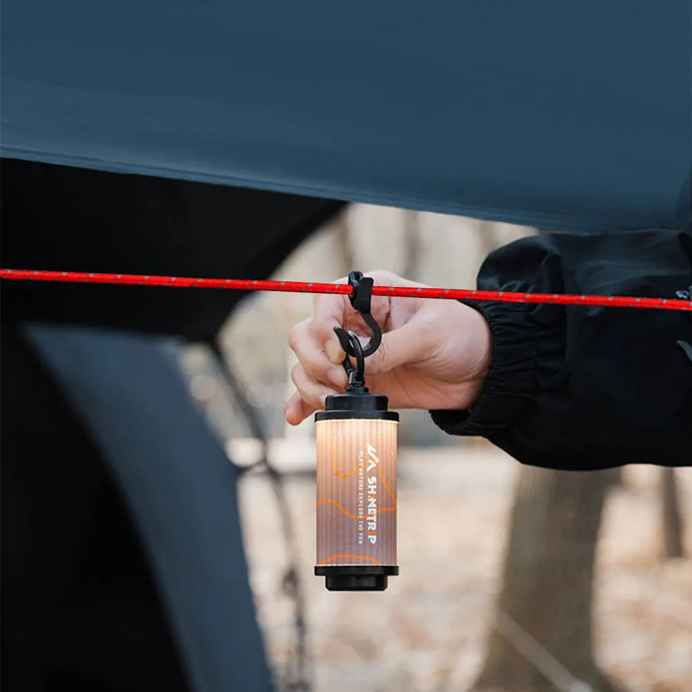 Camping Hanging Rope with 8 Hooks Adjustable Storage Strap for Outdoors