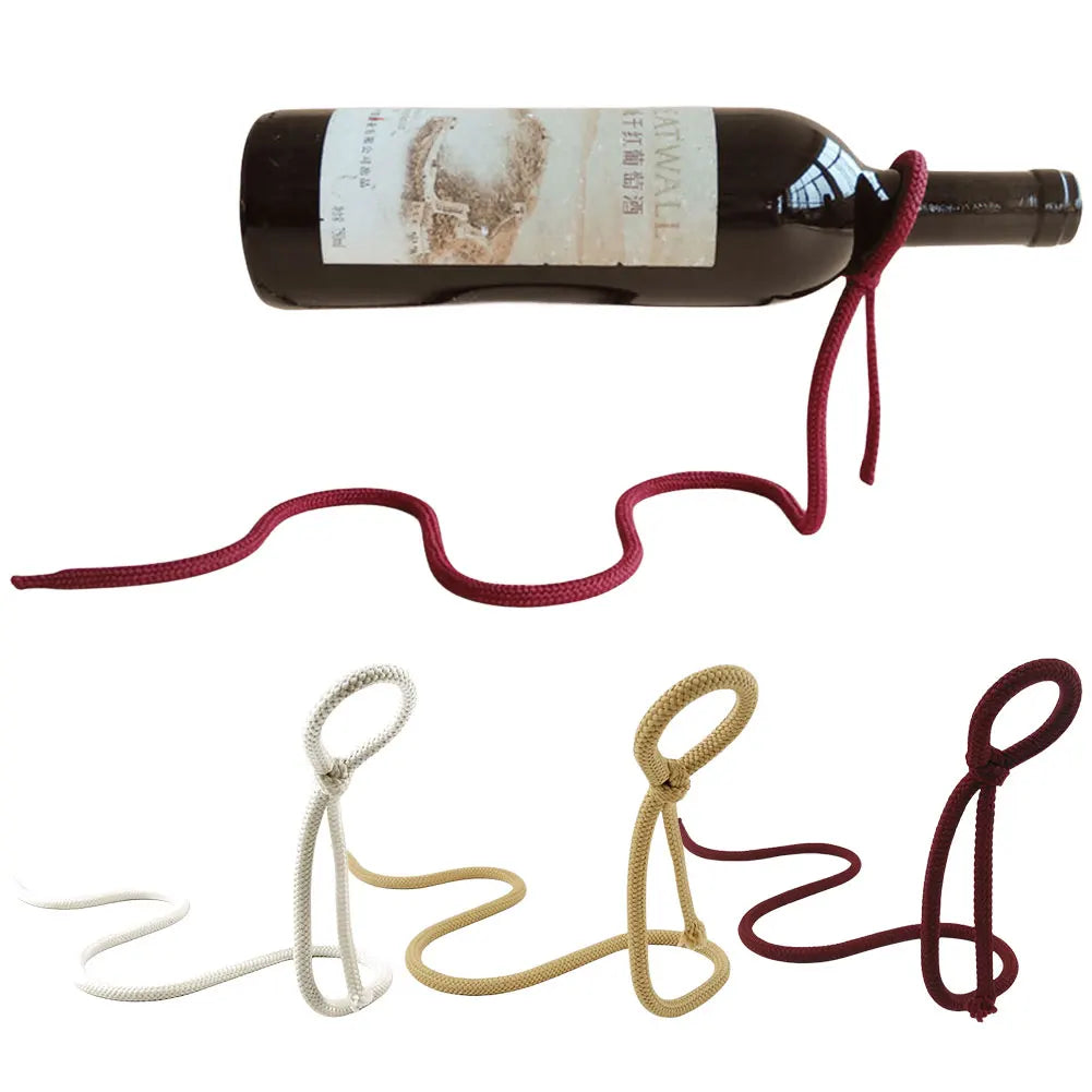 Creative Wine Bottle Holder Modern Rope Shaped Rack for Home Bar