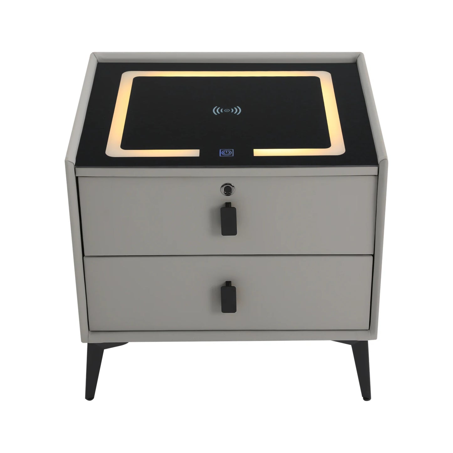 Smart Bedside Table with Bluetooth Speaker USB Wireless Charging and Light