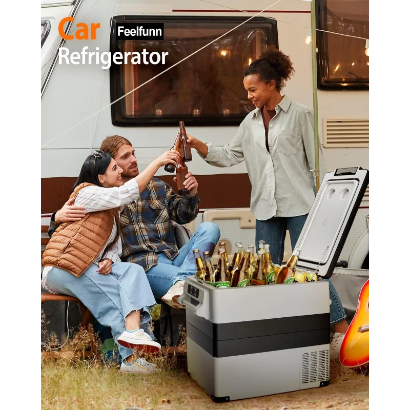 Ljustra Portable 12V Car Fridge 55L Electric Cooler for RV Van Camper