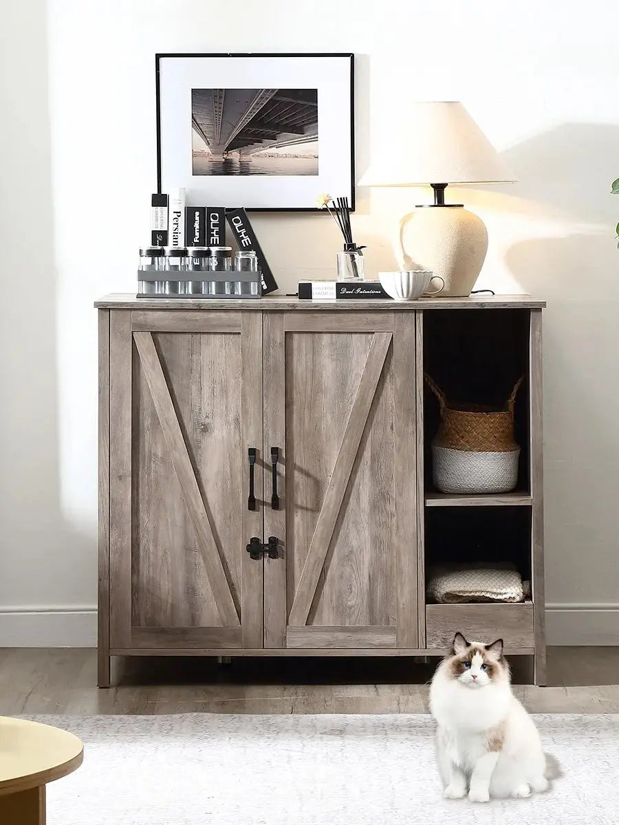 Cat Litter Robot Enclosure Furniture Adjustable Shelf Dog-Proofing