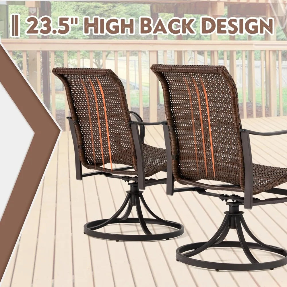 Patio Swivel Chairs Set of 2 Heavy Duty Outdoor Dining Chairs