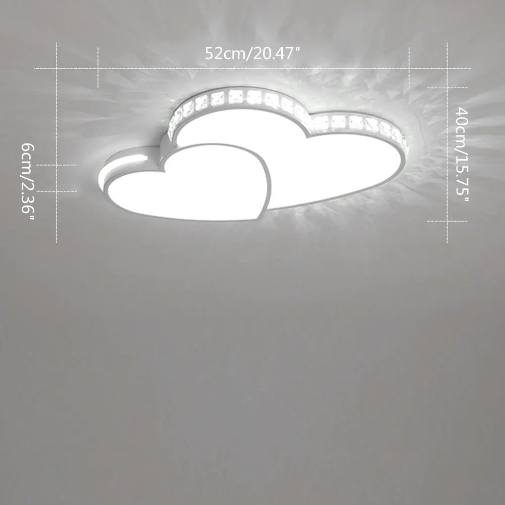 Modern Heart Shaped LED Ceiling Light for Kids Bedroom Living Room