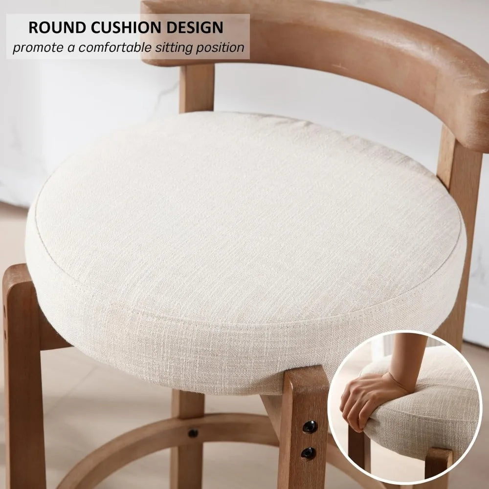 Mid Century Modern Bar Stools Set of 2 26.5 Inch Counter Stools