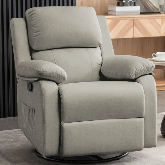 360 Swivel Rocker Recliner Chair for Small Spaces Upholstered Glider