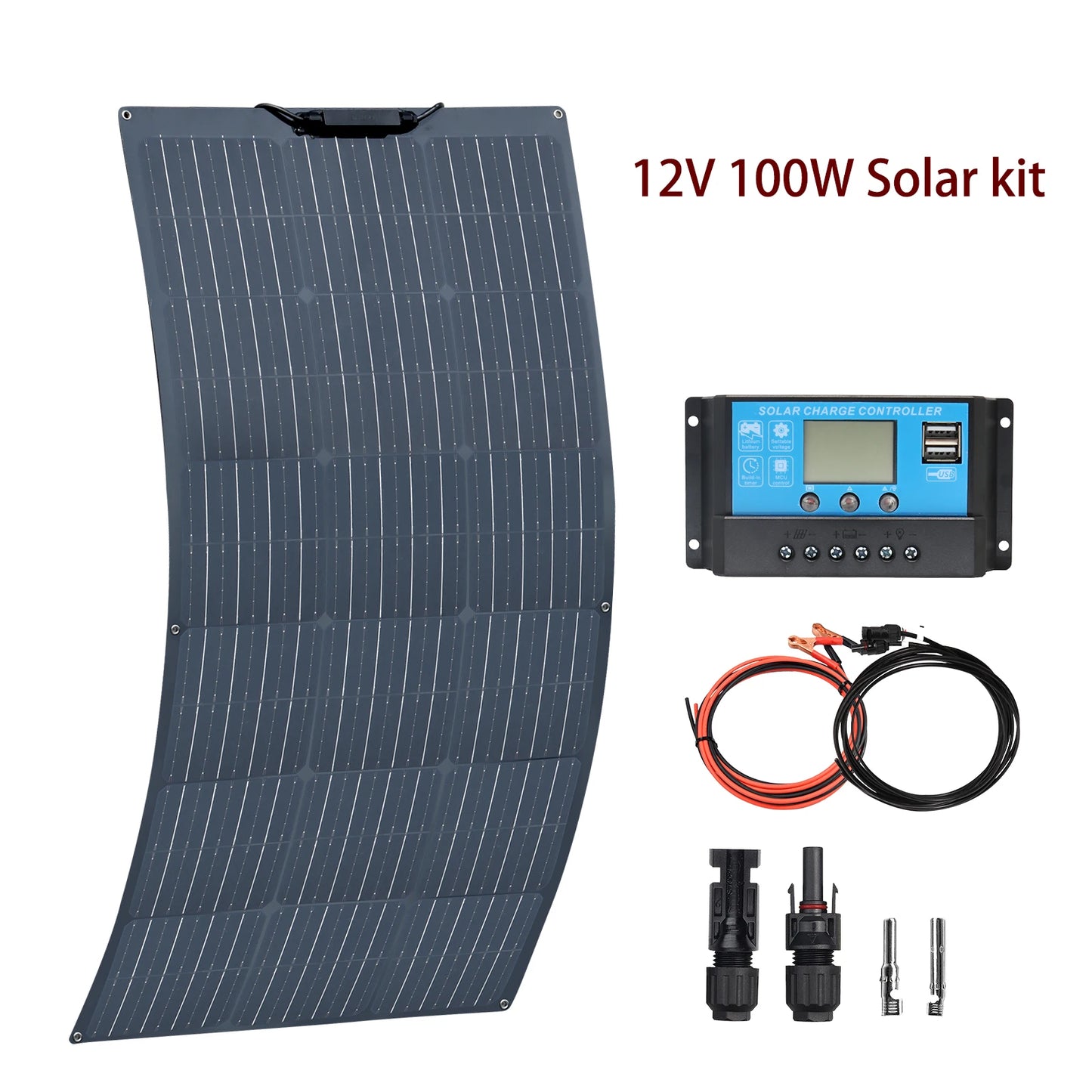 Ljustra 12V 50W Flexible Solar Panel Charger for Car Boat Home Camper