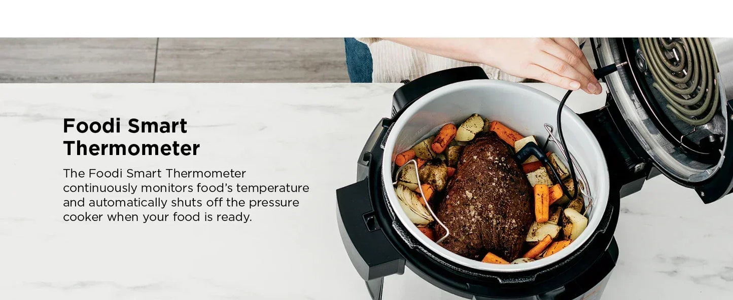 Ninja Foodi 14-in-1 XL 8 Quart Pressure Cooker Steam Fryer SmartLid Thermometer