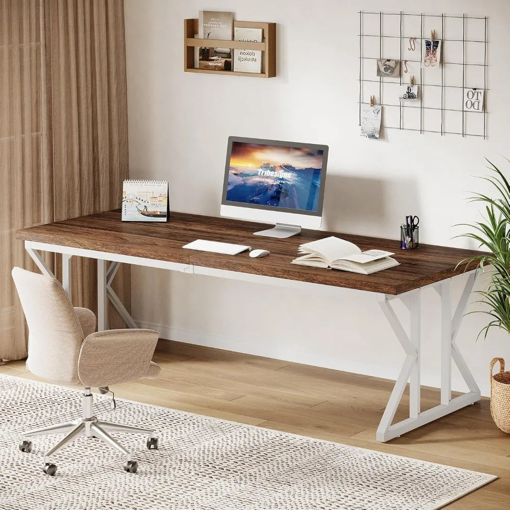 Large Executive Desk for Home Office Industrial Style Computer Table