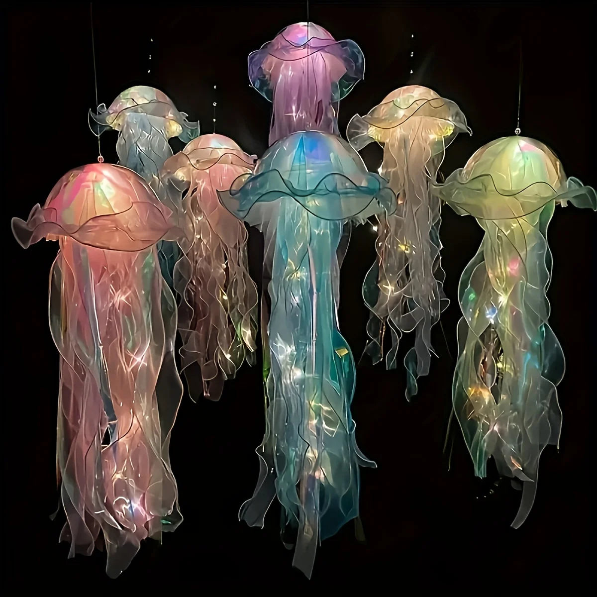 LED Jellyfish Chandelier Outdoor Garden Lights Holiday Decoration