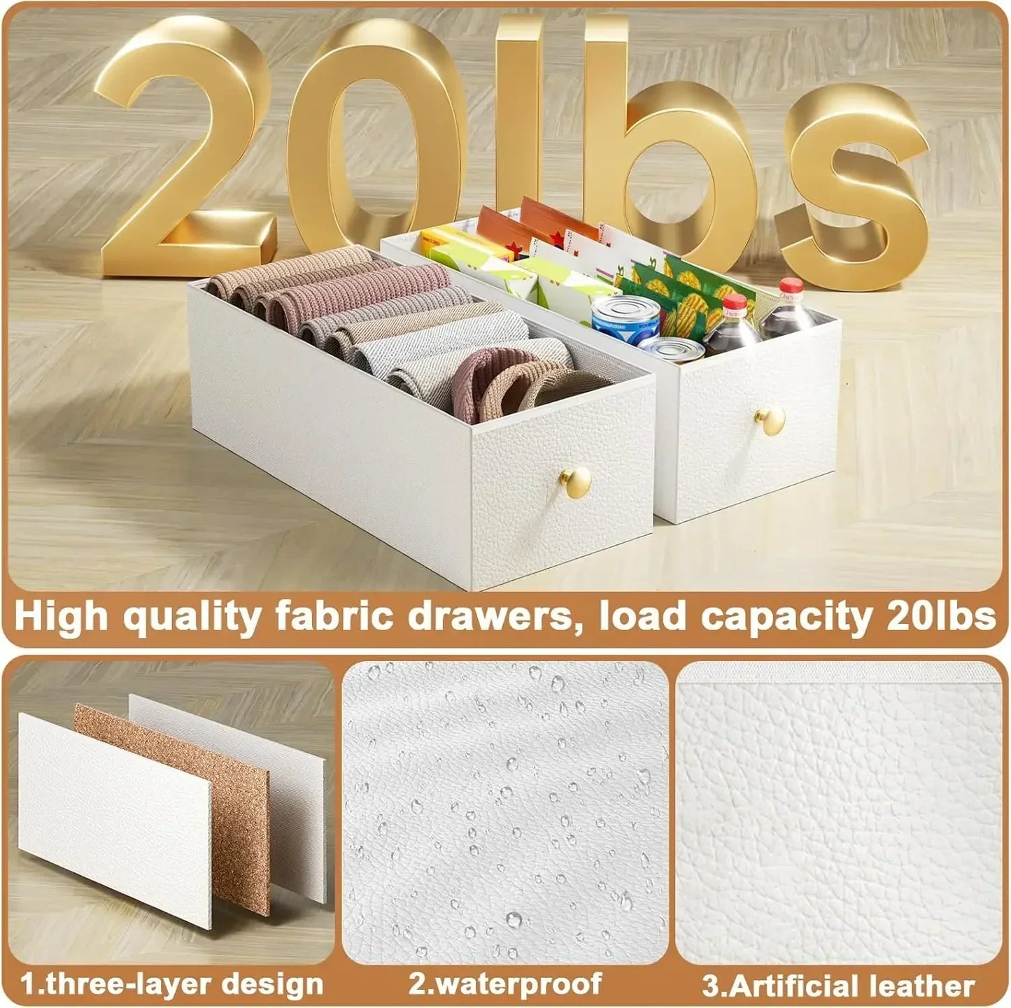 Narrow Dresser with Charging Station 4 Fabric Drawers Slim Chest