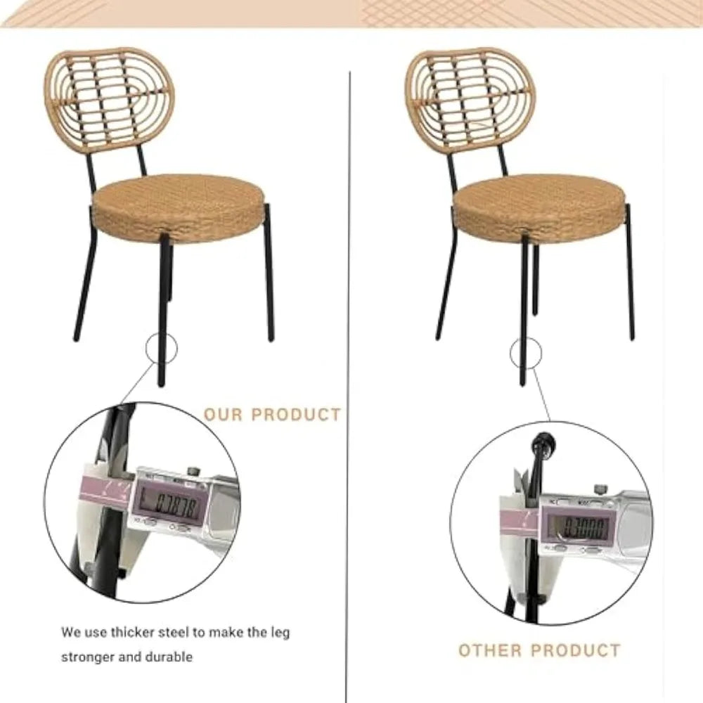 Ljustra Outdoor Wicker Furniture Set 3 Pcs Bistro Table Chair Combo