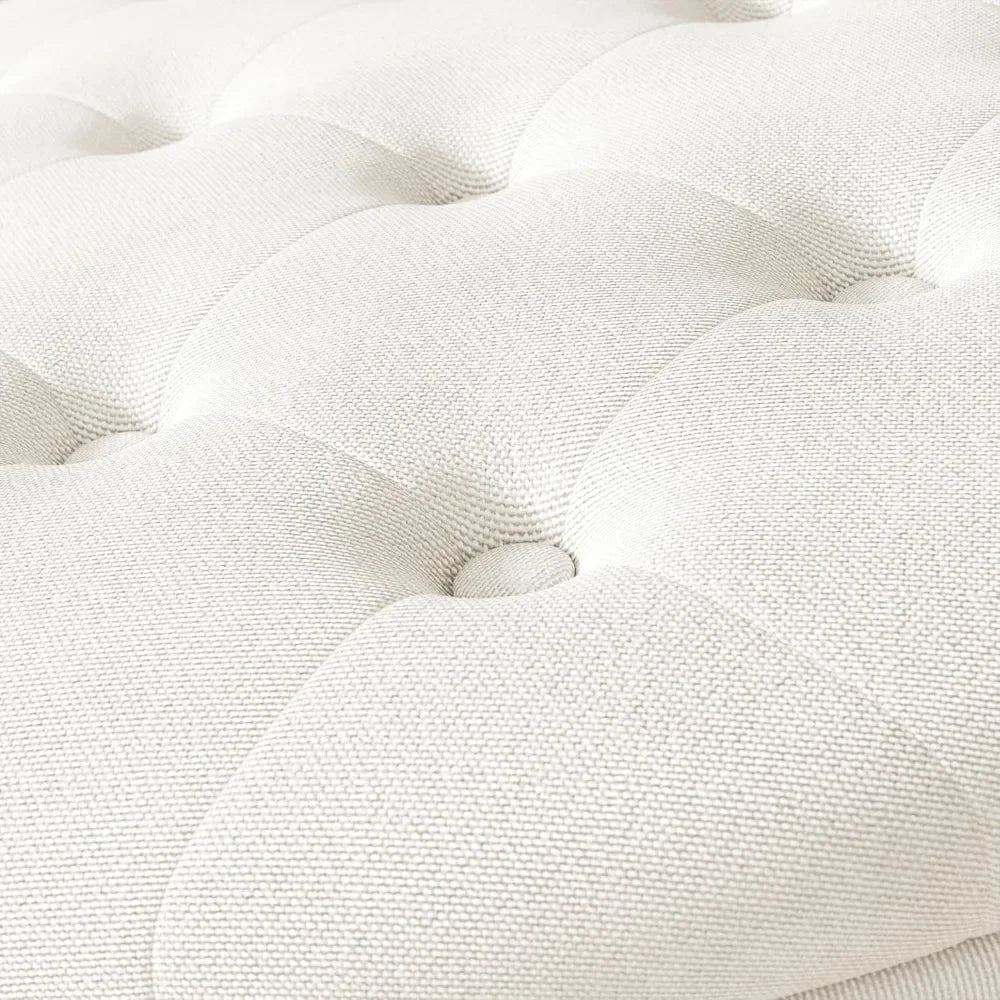 30 Inch Round Storage Ottoman Modern Tufted Coffee Table Upholstered