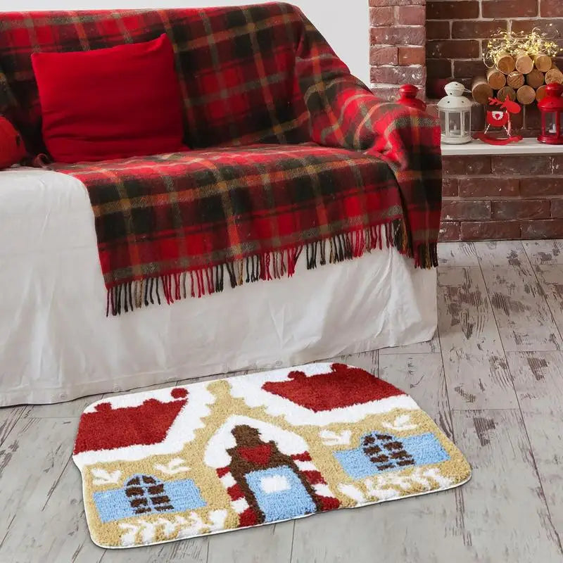 Gingerbread House Welcome Floor Mat Non Slip Indoor Doormat