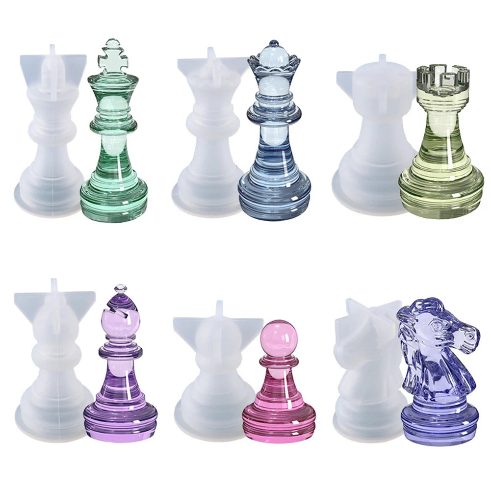 International Chess Epoxy Resin Mold DIY Silicone Chess Pieces Craft Tools