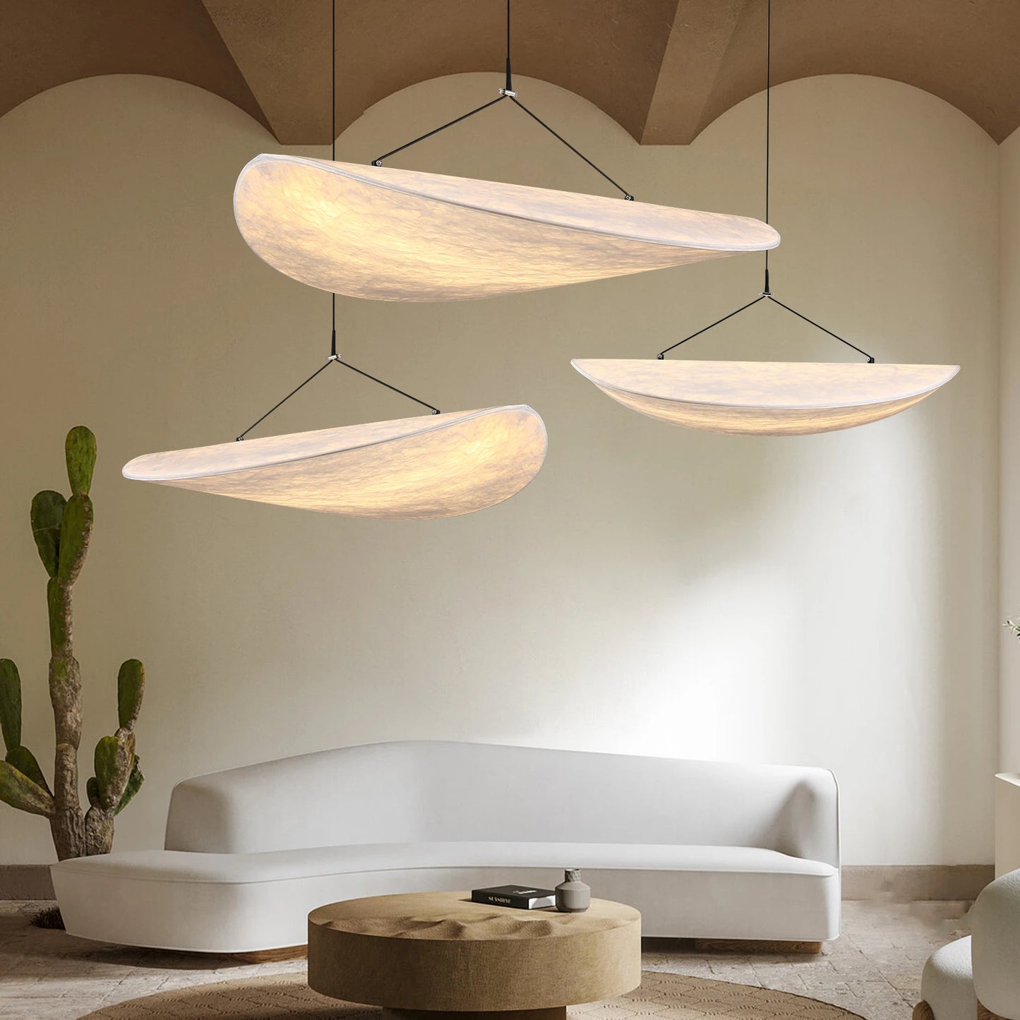 Modern LED Ceiling Chandelier Handmade Silk Pendant Light Home Decor