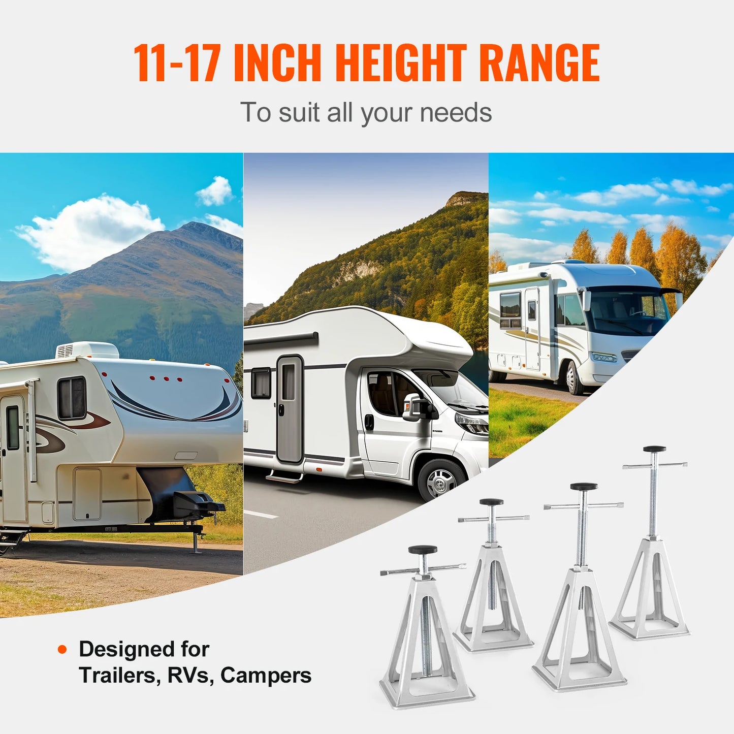 Ljustra 4 Pack RV Stabilizer Jack 6000 Lbs Leveling Jacks for Trailer