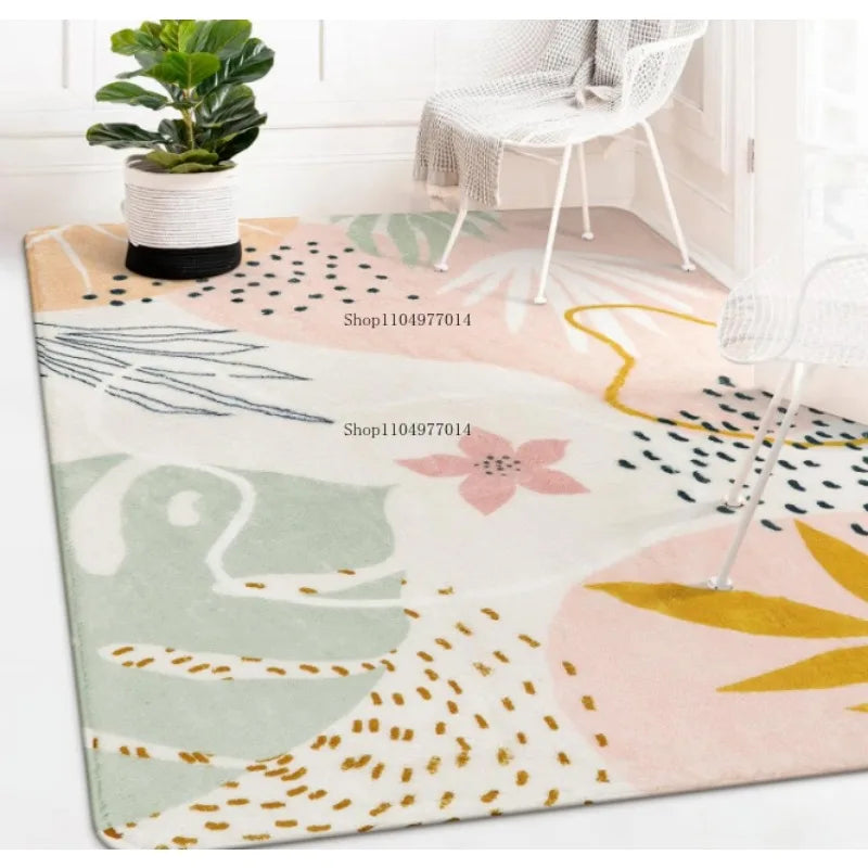 Soft Non-Slip Pink Carpet for Living Room Bedroom Kids Classroom Office