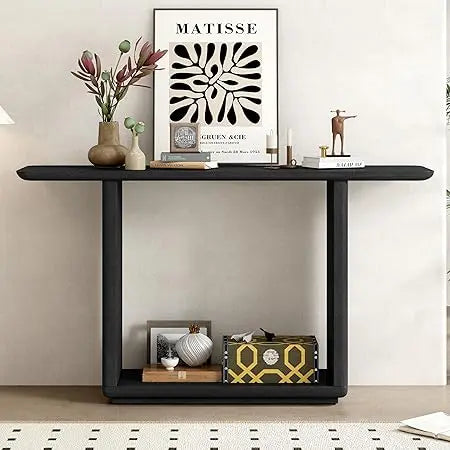 60 Inch Elegant Console Table Acacia Veneer Entryway Side Table