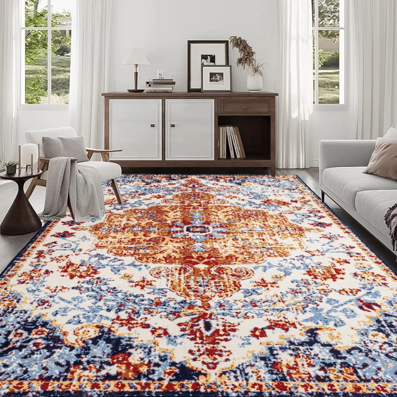 Area Rug 8x10 Vintage Bohemia Large Persian Non-slip Washable Rug